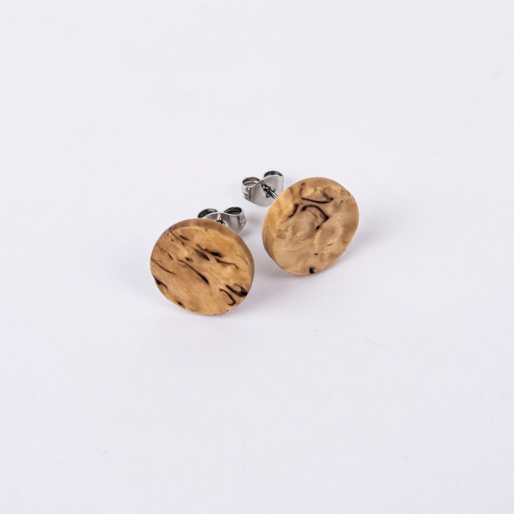 Stud earrings curly birch
